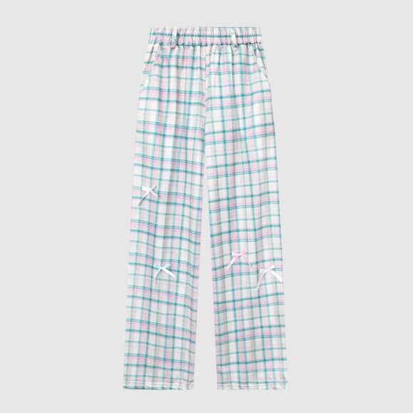 B.Sure Dopamine Contrast Bow Casual Pants - Picture 1 of 4